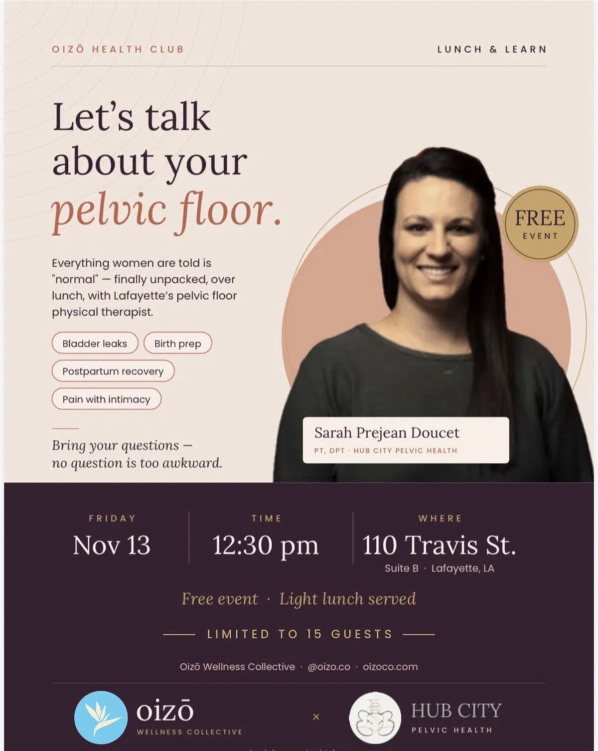 Lunch and Learn: Let’s Talk About Your Pelvic Floor
